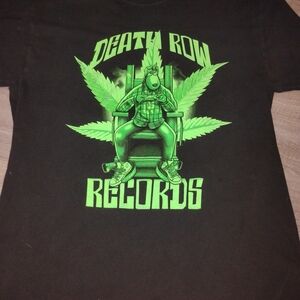 SNOOP DOG Death Row Records Black and Green Graphic Tee